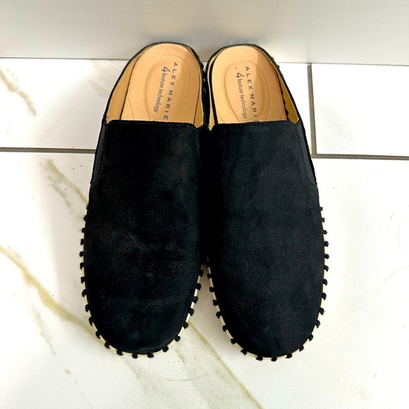 Alex Marie Black Slip On Mules - Women's Size 7.5 - Picture 1 of 6